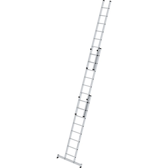 Guenzburger Anlegeleiter höhenverstellbar Schiebeleiter, 3-teilig mit nivello®-Traverse 3 x 8 Sprossen