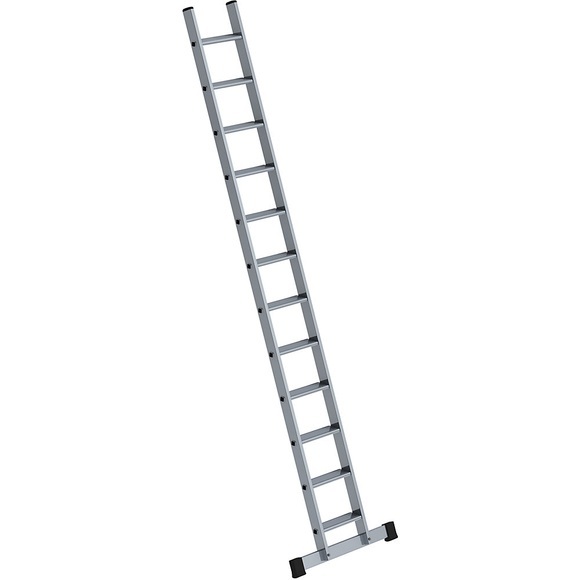 Guenzburger Anlegeleiter mit Stufen Breite 350 mm 12 Stufen, mit nivello®-Traverse