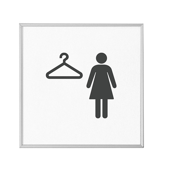 MADRID Silver Line™ Türschild Piktogramm HxB 120 x 120 mm Umkleide Damen