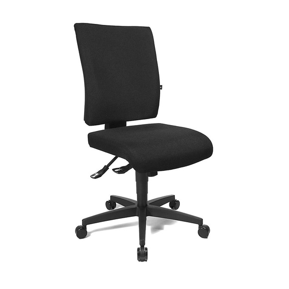 Topstar Bürodrehstuhl, Punktsynchron-Mechanik und Flachsitz Höhenverstellbare Rückenlehne Bezug schwarz