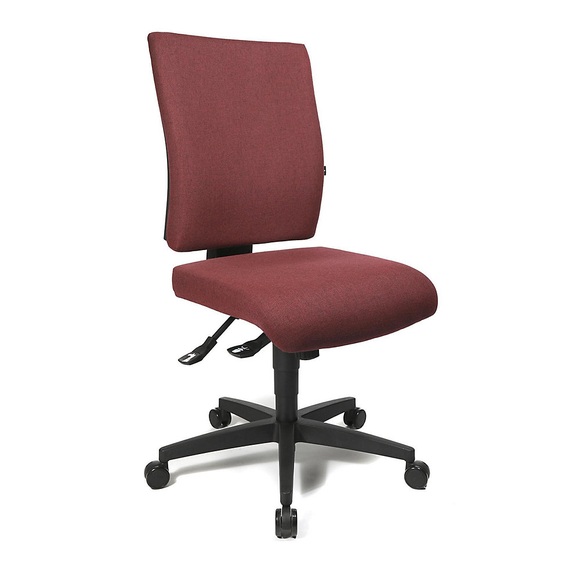 Topstar Bürodrehstuhl, Punktsynchron-Mechanik und Flachsitz Höhenverstellbare Rückenlehne Bezug bordeaux