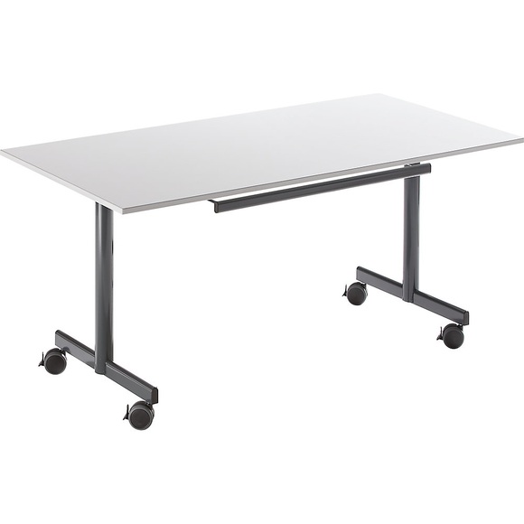 Tisch mit abklappbarer Platte, mobil HxBxT 720 x 1200 x 800 mm grau