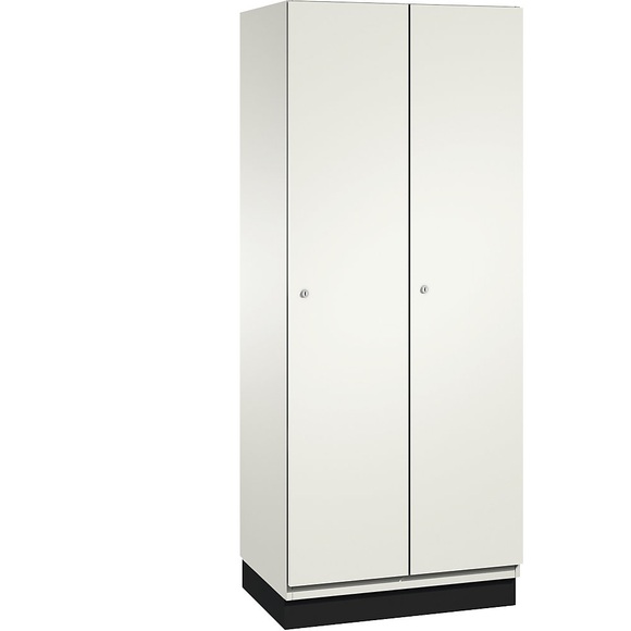 CP CAMBIO Garderobenschrank mit Stahlblech-Türen 2 Abteile, Breite 800 mm Korpus reinweiß / Tür reinweiß