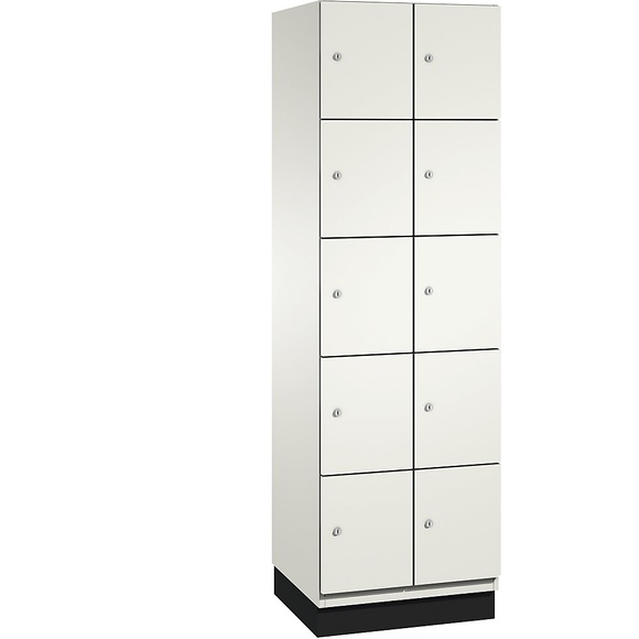 CP CAMBIO Fächerschrank mit Stahlblech-Türen 10 Fächer, Breite 600 mm Korpus reinweiß / Tür reinweiß