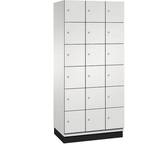 CP CAMBIO Fächerschrank mit Stahlblech-Türen 18 Fächer, Breite 900 mm Korpus lichtgrau / Tür lichtgrau