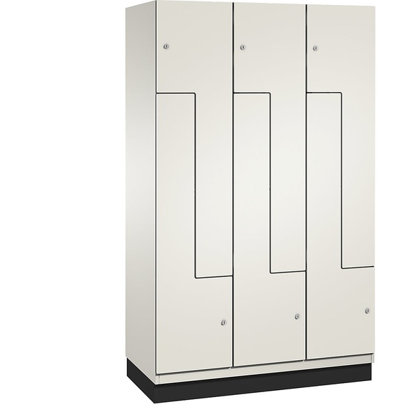 CP CAMBIO Z-Garderobenschrank 6 Abteile, Breite 1200 mm Korpus reinweiß / Tür weiß