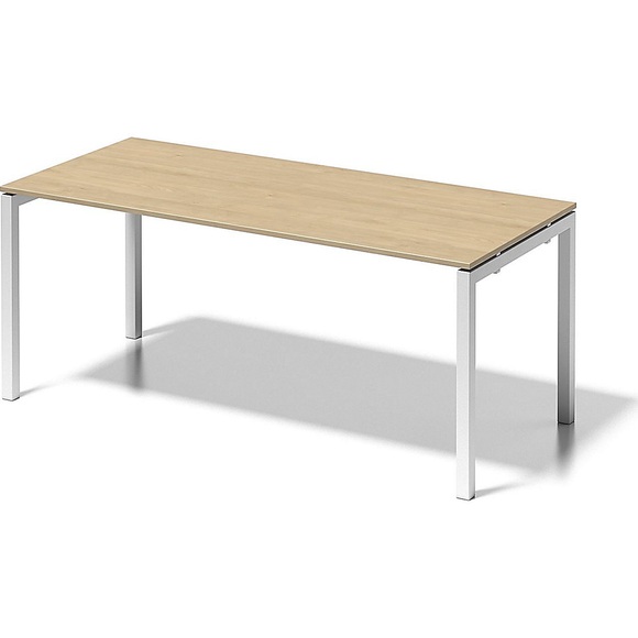 BISLEY Schreibtisch CITO, U-Gestell HxBxT 740 x 1800 x 800 mm Gestell weiß, Platte Ahorn