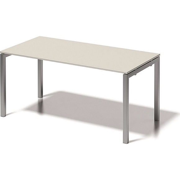 BISLEY Schreibtisch CITO, U-Gestell HxBxT 740 x 1600 x 800 mm Gestell silber, Platte grauweiß