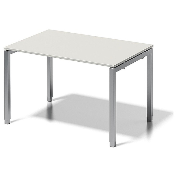 BISLEY Schreibtisch CITO, U-Gestell HxBxT 650 - 850 x 1200 x 800 mm Gestell silber, Platte grauweiß