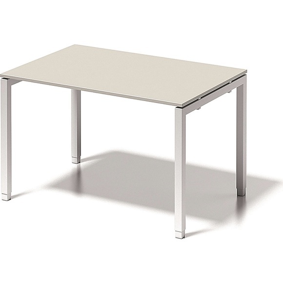 BISLEY Schreibtisch CITO, U-Gestell HxBxT 650 - 850 x 1200 x 800 mm Gestell weiß, Platte grauweiß
