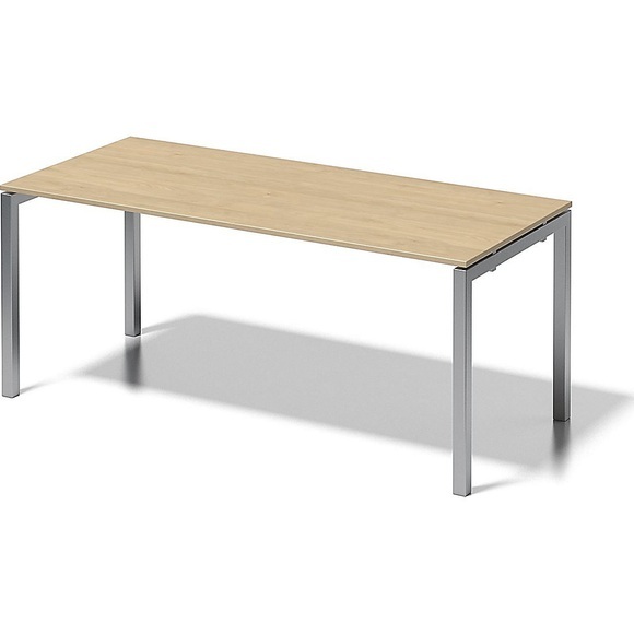 BISLEY Schreibtisch CITO, U-Gestell HxBxT 740 x 1800 x 800 mm Gestell silber, Platte Ahorn