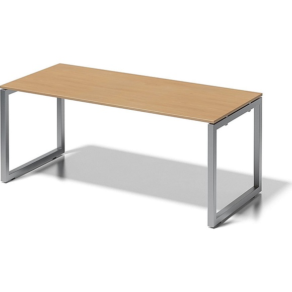 BISLEY Schreibtisch CITO, O-Gestell HxBxT 740 x 1800 x 800 mm Gestell silber, Platte Buche