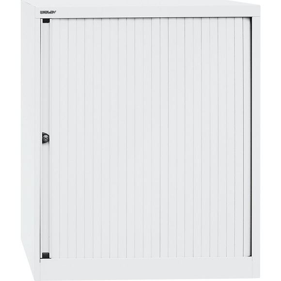 BISLEY Euro-Rollladenschrank Breite 800 mm, 2 Fachböden verkehrsweiß