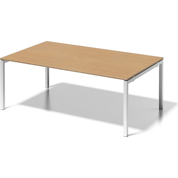 BISLEY Schreibtisch CITO, U-Gestell HxBxT 740 x 2000 x 1200 mm Gestell weiß, Platte Buche