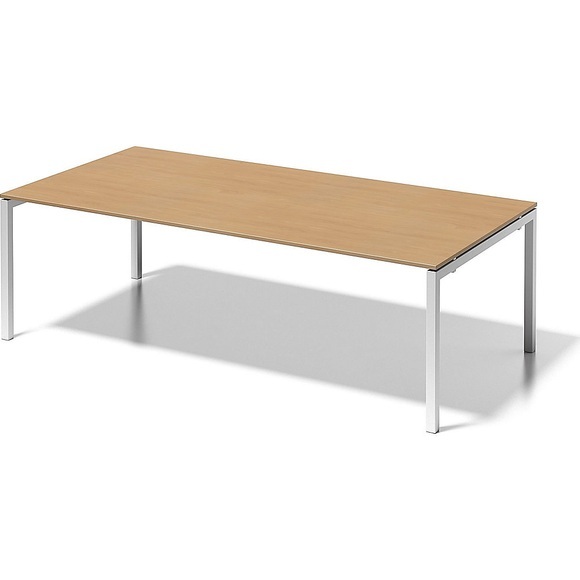 BISLEY Schreibtisch CITO, U-Gestell HxBxT 740 x 2400 x 1200 mm Gestell weiß, Platte Buche