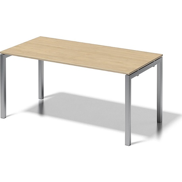 BISLEY Schreibtisch CITO, U-Gestell HxBxT 740 x 1600 x 800 mm Gestell silber, Platte Ahorn