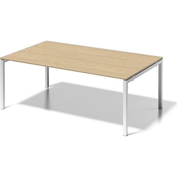BISLEY Schreibtisch CITO, U-Gestell HxBxT 740 x 2000 x 1200 mm Gestell weiß, Platte Ahorn