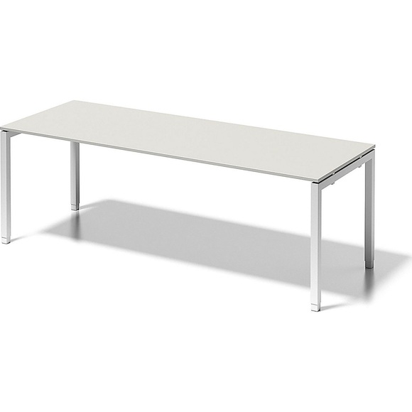 BISLEY Schreibtisch CITO, U-Gestell HxBxT 650 - 850 x 2200 x 800 mm Gestell weiß, Platte grauweiß