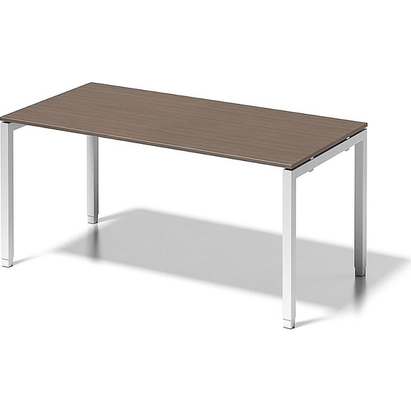 BISLEY Schreibtisch CITO, U-Gestell HxBxT 650 - 850 x 1600 x 800 mm Gestell weiß, Platte Nussbaum