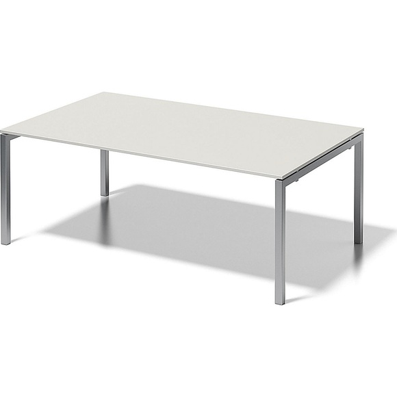 BISLEY Schreibtisch CITO, U-Gestell HxBxT 740 x 2000 x 1200 mm Gestell silber, Platte grauweiß