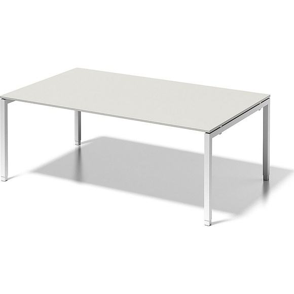 BISLEY Schreibtisch CITO, U-Gestell HxBxT 650 - 850 x 2000 x 1200 mm Gestell weiß, Platte grauweiß