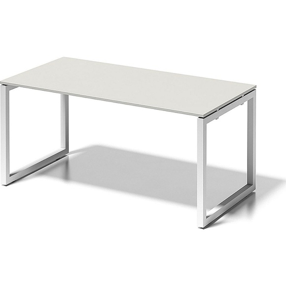 BISLEY Schreibtisch CITO, O-Gestell HxBxT 740 x 1600 x 800 mm Gestell weiß, Platte grauweiß