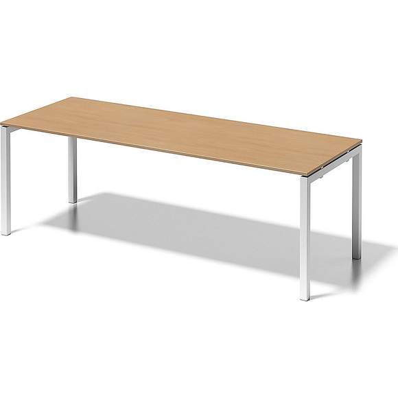 BISLEY Schreibtisch CITO, U-Gestell HxBxT 740 x 2200 x 800 mm Gestell weiß, Platte Buche