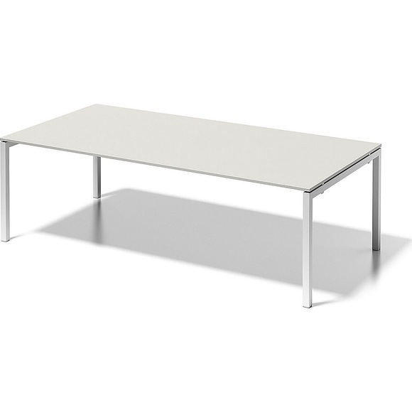 BISLEY Schreibtisch CITO, U-Gestell HxBxT 740 x 2400 x 1200 mm Gestell weiß, Platte grauweiß
