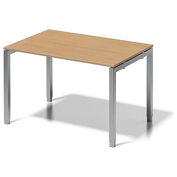BISLEY Schreibtisch CITO, U-Gestell HxBxT 650 - 850 x 1200 x 800 mm Gestell silber, Platte Buche