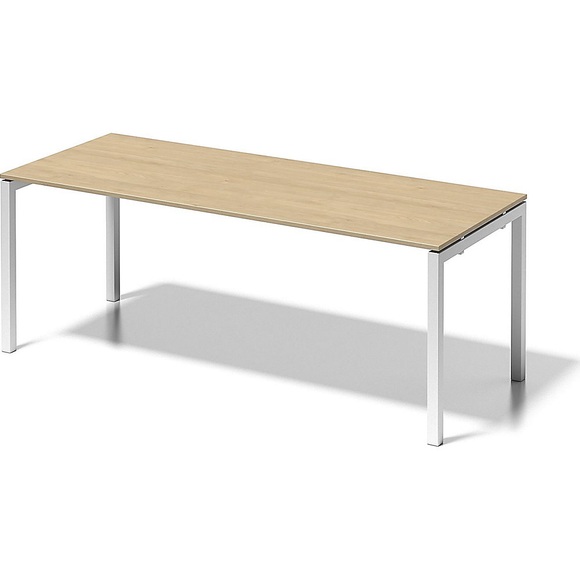 BISLEY Schreibtisch CITO, U-Gestell HxBxT 740 x 2000 x 800 mm Gestell weiß, Platte Ahorn