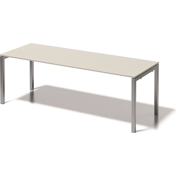 BISLEY Schreibtisch CITO, U-Gestell HxBxT 740 x 2200 x 800 mm Gestell silber, Platte grauweiß