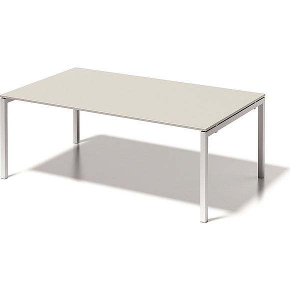 BISLEY Schreibtisch CITO, U-Gestell HxBxT 740 x 2000 x 1200 mm Gestell weiß, Platte grauweiß