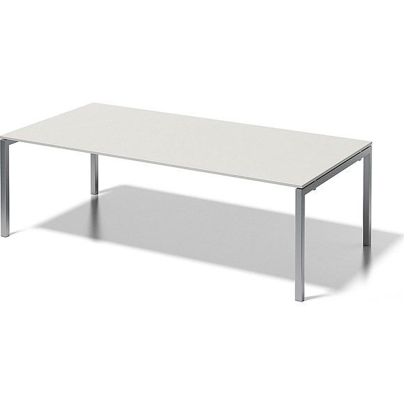 BISLEY Schreibtisch CITO, U-Gestell HxBxT 740 x 2400 x 1200 mm Gestell silber, Platte grauweiß