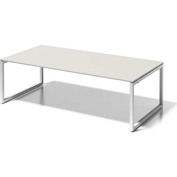 BISLEY Schreibtisch CITO, O-Gestell HxBxT 740 x 2400 x 1200 mm Gestell weiß, Platte grauweiß