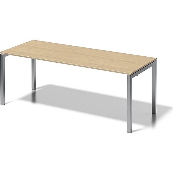 BISLEY Schreibtisch CITO, U-Gestell HxBxT 740 x 2000 x 800 mm Gestell silber, Platte Ahorn