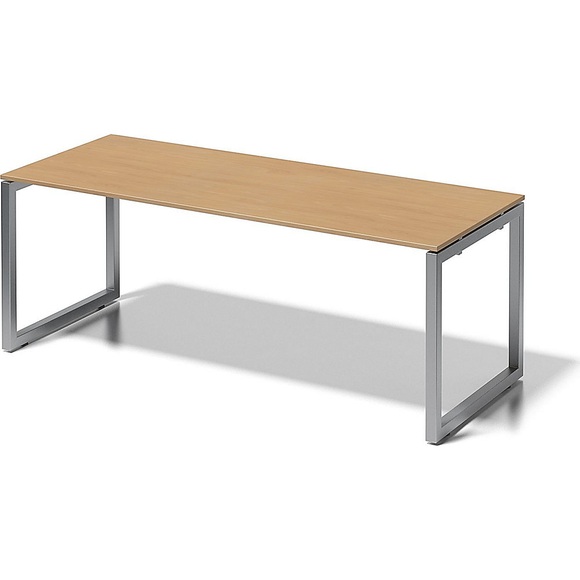 BISLEY Schreibtisch CITO, O-Gestell HxBxT 740 x 2000 x 800 mm Gestell silber, Platte Buche