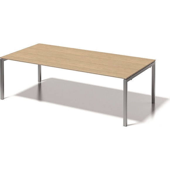 BISLEY Schreibtisch CITO, U-Gestell HxBxT 740 x 2400 x 1200 mm Gestell silber, Platte Ahorn