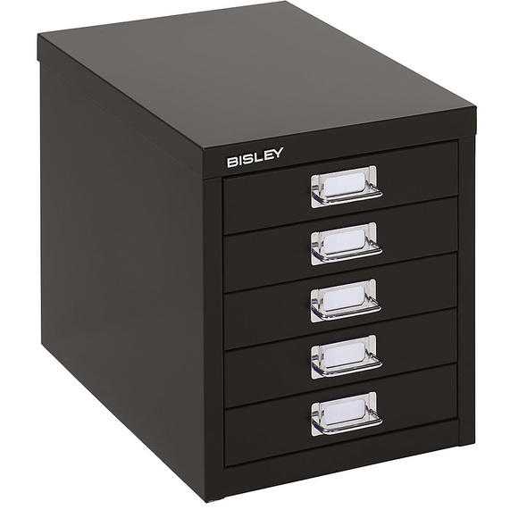 BISLEY MultiDrawer™ 39er Serie DIN A4, 5 Schubladen tiefschwarz