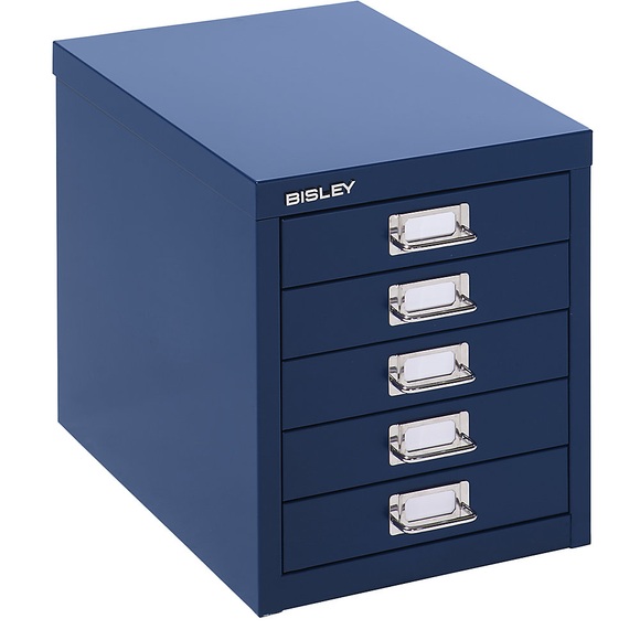 BISLEY MultiDrawer™ 39er Serie DIN A4, 5 Schubladen kobaltblau