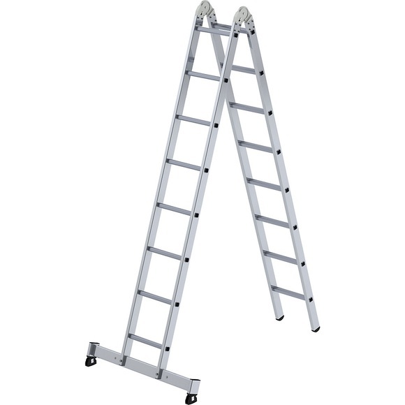 Guenzburger Alu-Klappleiter als Steh- und Anlegeleiter einsetzbar 2 x 8 Sprossen