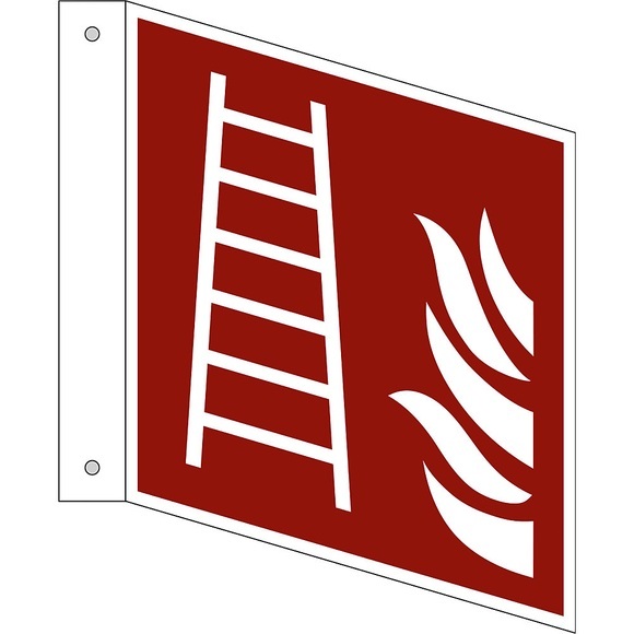 Brandschutzzeichen Leiter, VE 10 Stk Aluminium, Fahnenschild, 150 x 150 mm