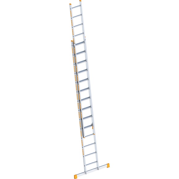 Layher Alu-Schiebeleiter 2-teilig, ausziehbar 2 x 14 Sprossen inkl. Traverse