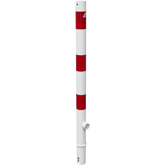 Absperrpfosten, Ø 60 mm, weiß / rot herausnehmbar ohne Öse