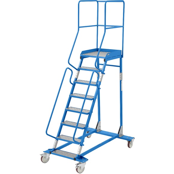 EUROKRAFT Mobile Podestleiter PREMIUM Alu-Stufeneinlagen 8 Stufen