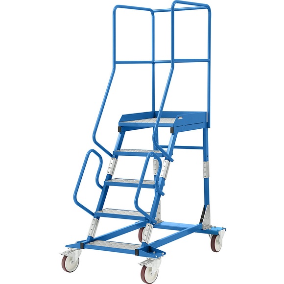EUROKRAFT Mobile Podestleiter PREMIUM Alu-Stufeneinlagen 5 Stufen