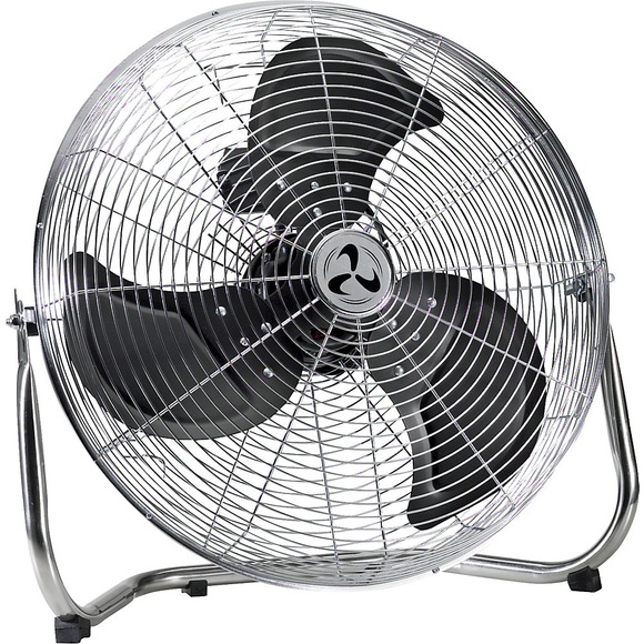 Bodenventilator mit Tragegriff Stahl, verchromt Rotor-Ø 400 mm
