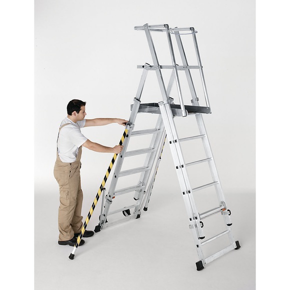 ZARGES Teleskop-Plattformleiter aus Aluminium 9 Sprossen mit Ausleger