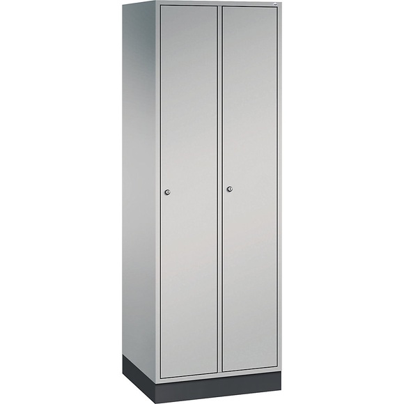 CP INTRO Stahl-Garderobenschrank Breite 620 mm, 2 Abteile Korpus weißaluminium, Türen weißaluminium