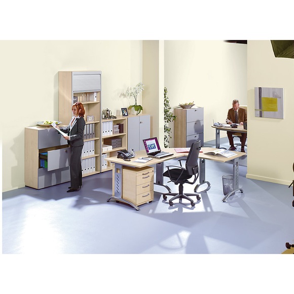 office akktiv ANNY - Büroregal 1 Fachboden, HxBxT 748 x 400 x 400 mm lichtgrau