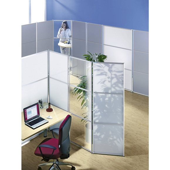 office akktiv Stellwand- und Paraventsystem HxBxT 1800 x 600 x 18 mm MDF-Platte alusilber